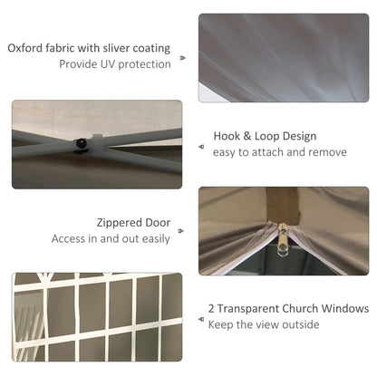 10' x 10' Pop Up Canopy Tent, Instant Sun Shelter, Wheeled Carry Bag, Beige Pop Up Canopies at Gallery Canada