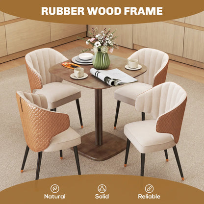 Modern Dining Table For 4, Wood-Effect Top, 27.6" x 27.6", Dark Brown Dining Tables at Gallery Canada