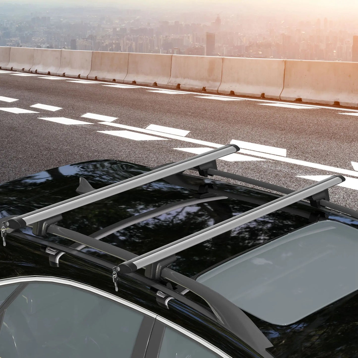 2pc Roof Rack, Aluminum Cross Bars, Adjustable, 49", Silver Automotive at Gallery Canada