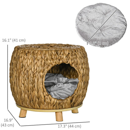Wicker Cat Bed, Washable Cushion, Rattan Kitten Bed, Light Brown Cat Houses at Gallery Canada