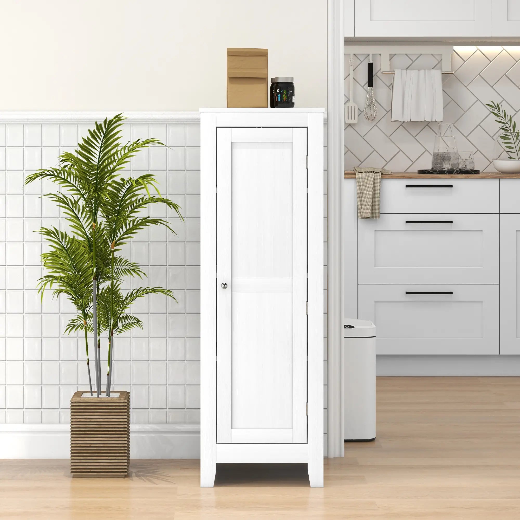 Kitchen Pantry Cabinet, Adjustable Shelves, White Kitchen Pantry Cabinets at Gallery Canada