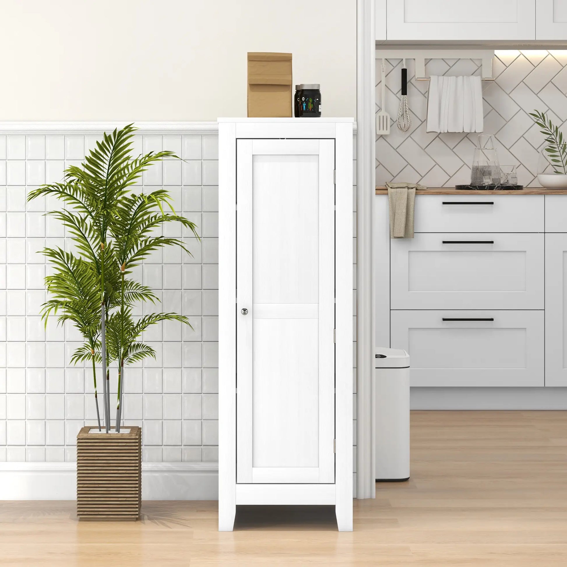 Kitchen Pantry Cabinet, Adjustable Shelves, White Kitchen Pantry Cabinets at Gallery Canada