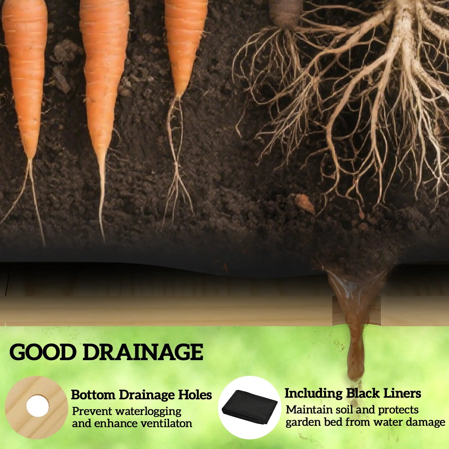 Wooden Raised Garden Bed, Elevated Planter Box, 34"x18"x30", Carbonized Raised Garden Beds at Gallery Canada