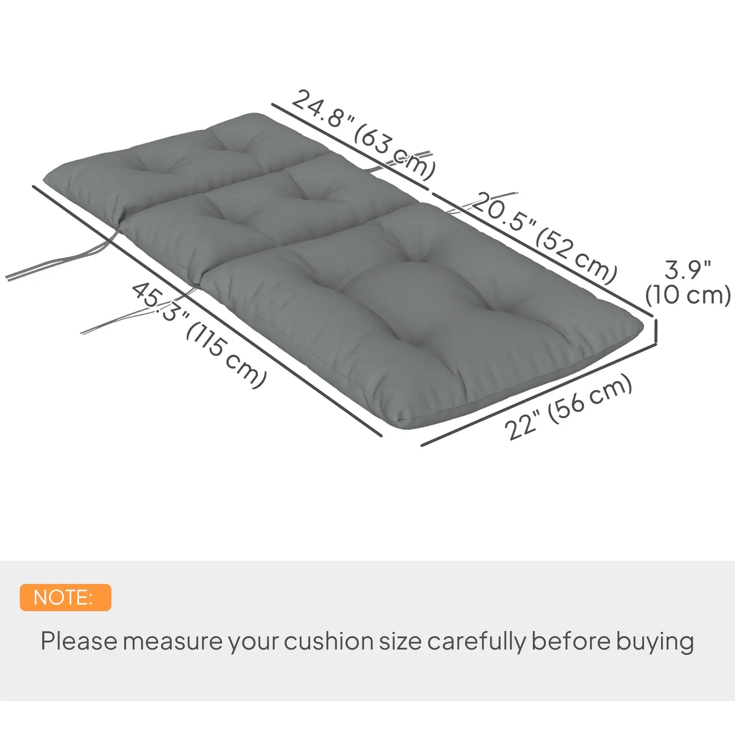 Adirondack Chair Cushion, Tufted with Ties, Non-Slip, Light Grey Patio Chair Cushions at Gallery Canada