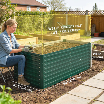 5' x 3' x 2' Raised Garden Bed, Galvanized Planter Box, Green Galvanized Planter Boxes at Gallery Canada