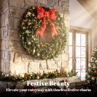 Artificial Xmas Wreath 36" Pre-Lit 130 LED Lights, Green