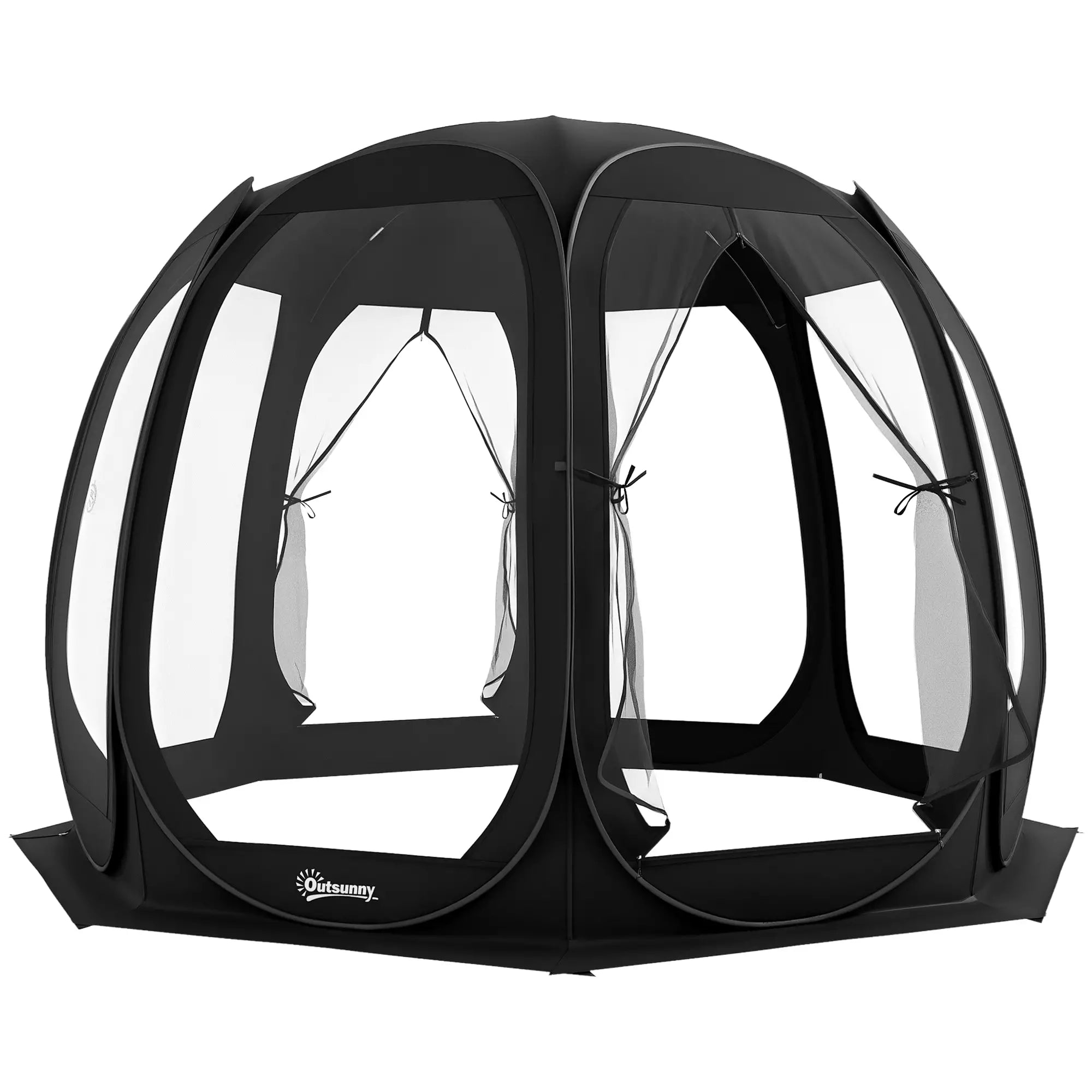 11' x 11.5' Screen Tent, Pop Up Camping Gazebo, Black Pop Up Canopies at Gallery Canada