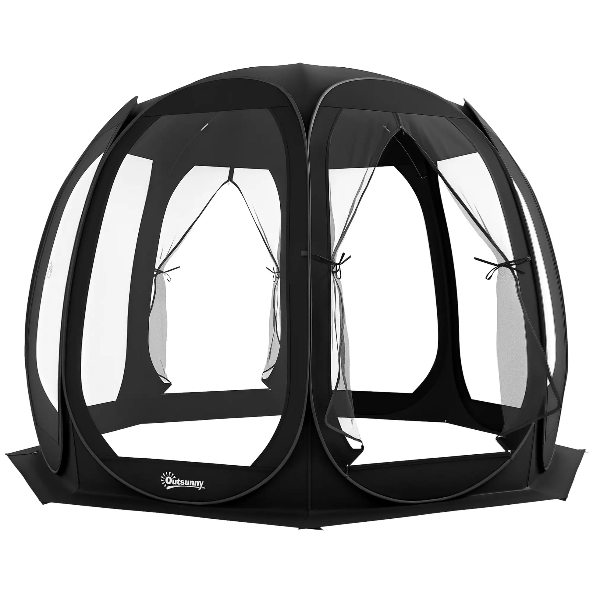 11' x 11.5' Screen Tent, Pop Up Camping Gazebo, Black Pop Up Canopies at Gallery Canada