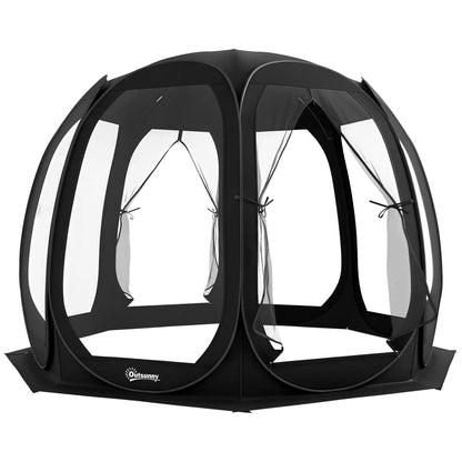 11' x 11.5' Screen Tent, Pop Up Camping Gazebo, Black Pop Up Canopies at Gallery Canada