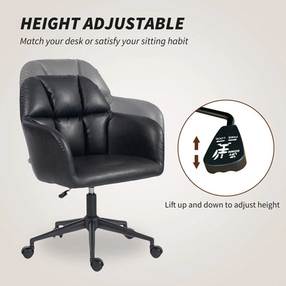 Swivel Office Chair, Faux Leather, Adjustable Height, Black Task Chairs at Gallery Canada