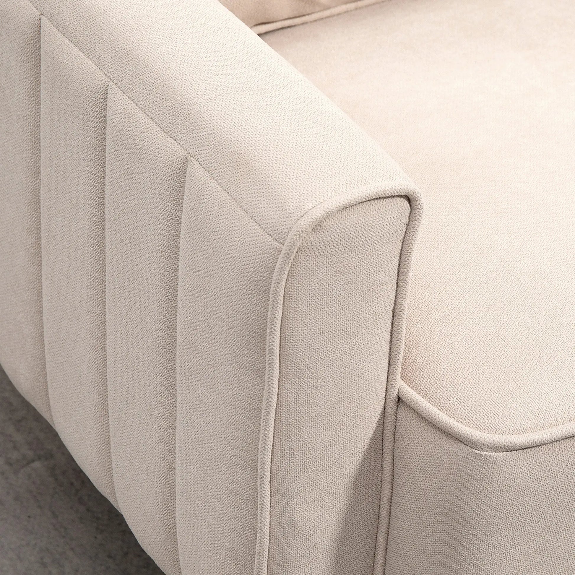 Linen Loveseat Sofa, 2 Seater with Thick Padded Seat, Beige 2-Seater Sofas at Gallery Canada