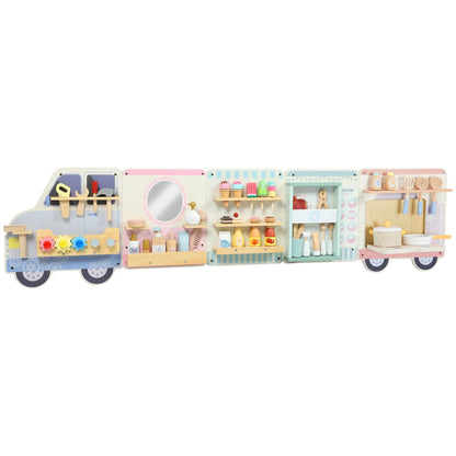 Wall Busy Board, 5 Activities Sensory Toy for Kids 3+ Years Toy Playsets Cream White, Multicolour at Gallery Canada