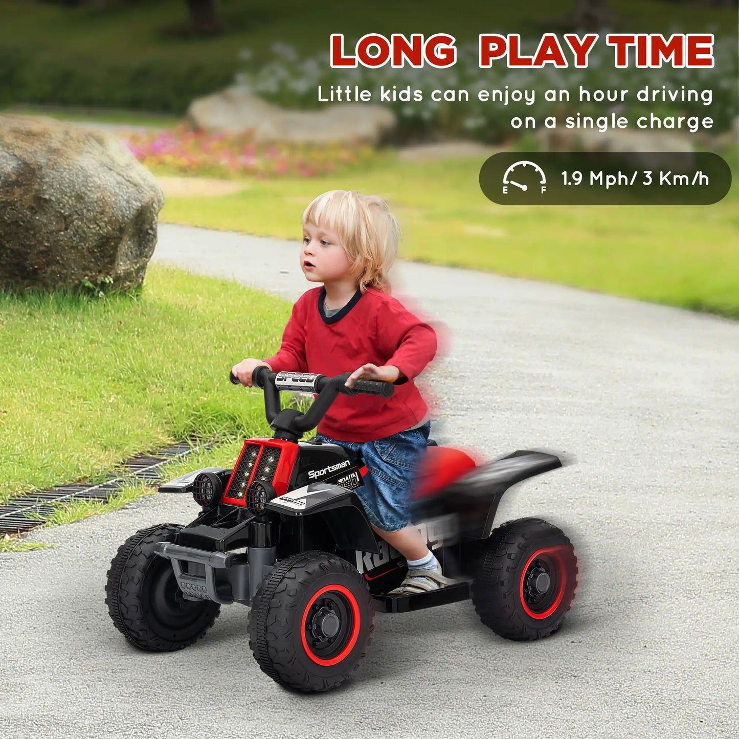 6V Kids ATV Quad, 4 Wheeler Electric Ride On Car, Black Electric Toy Cars at Gallery Canada