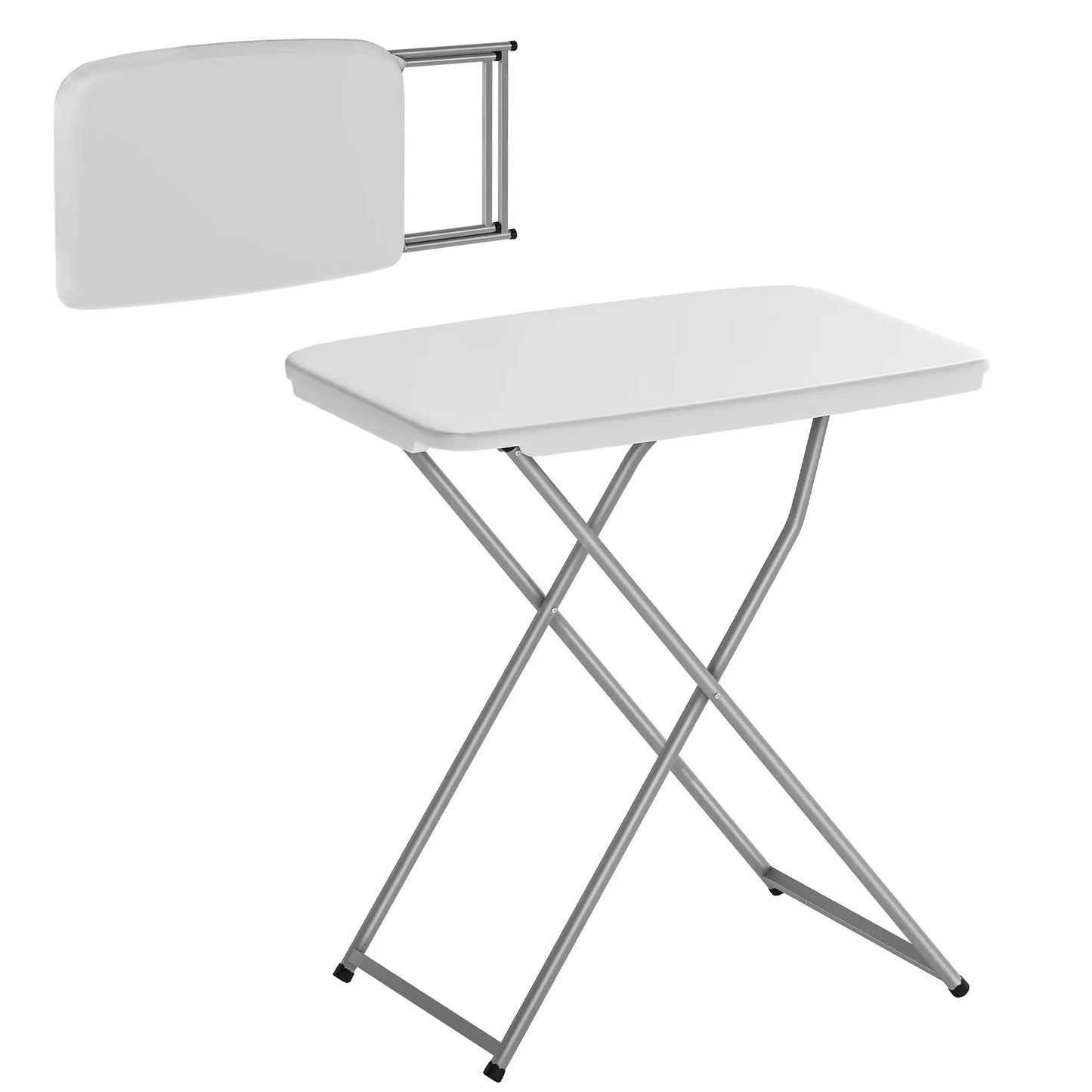 Folding Picnic Table, 30" x 20", 5-Level Height Adjustment, White Picnic Tables & Camping Chairs at Gallery Canada