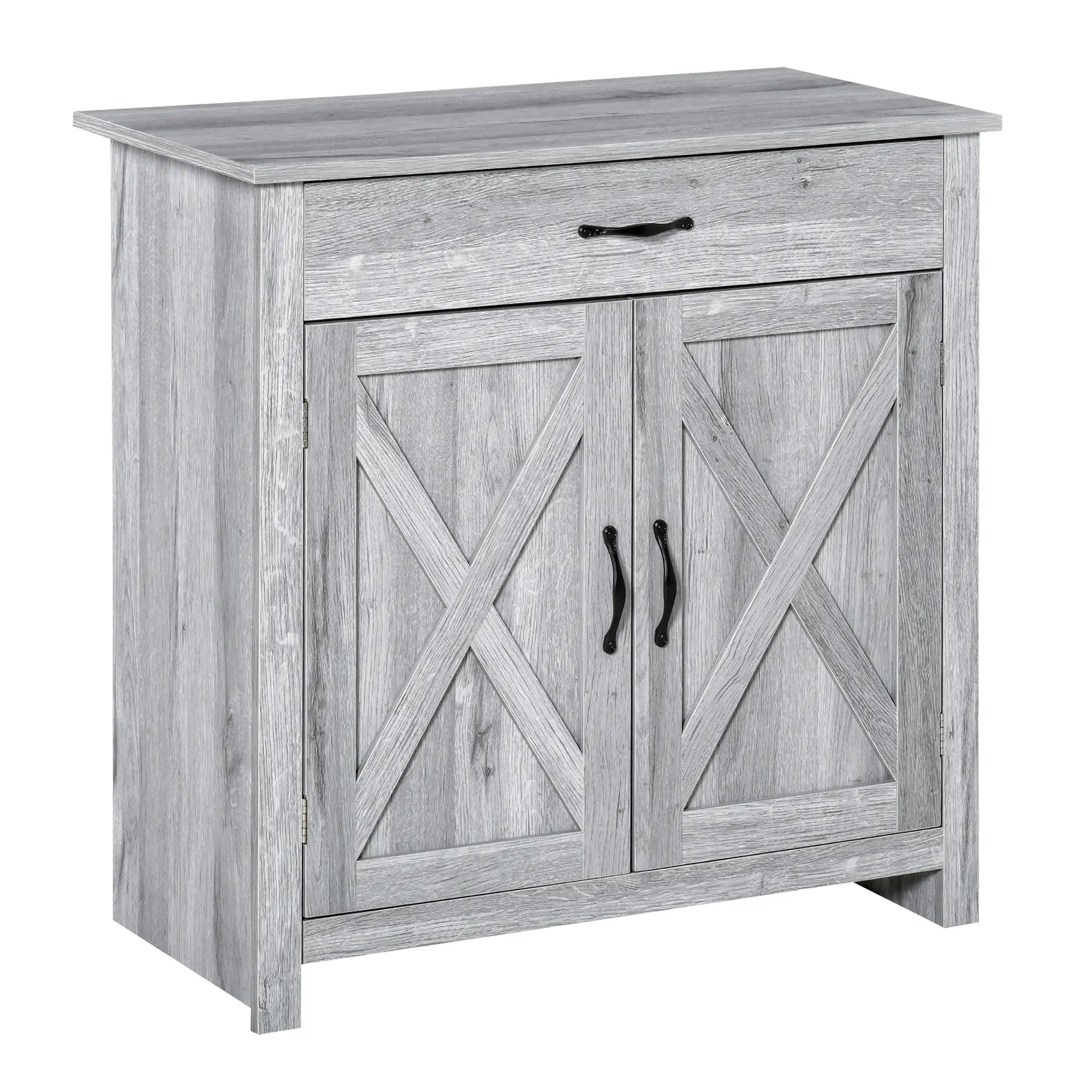 Farmhouse Sideboard Buffet Cabinet, Grey Grain, Barn Door Storage, Grey Bar Cabinets Grey Grain at Gallery Canada