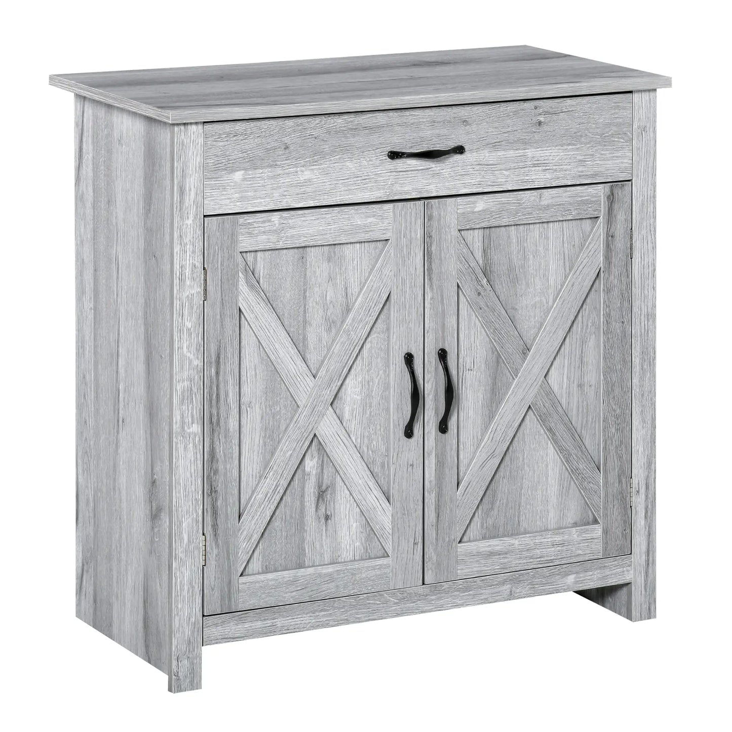 Farmhouse Sideboard Buffet Cabinet, Grey Grain, Barn Door Storage, Grey Bar Cabinets Grey Grain at Gallery Canada