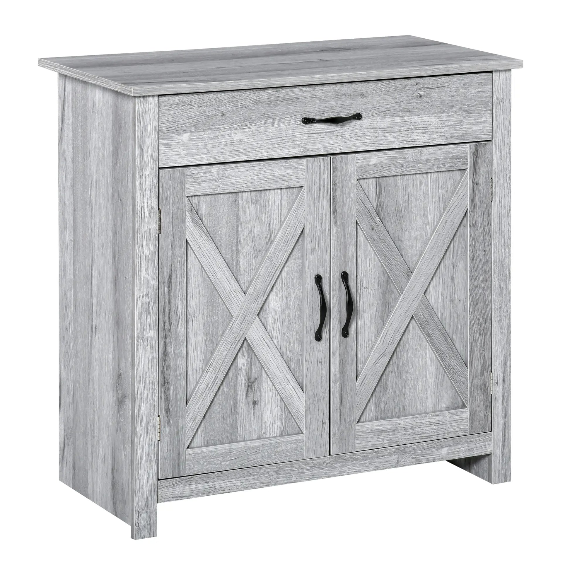 Farmhouse Sideboard Buffet Cabinet, Grey Grain, Barn Door Storage, Grey Bar Cabinets Grey Grain at Gallery Canada