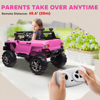 2-Seater Kids Police Car, 12V 7AH Remote Control, Pink Electric Toy Cars at Gallery Canada