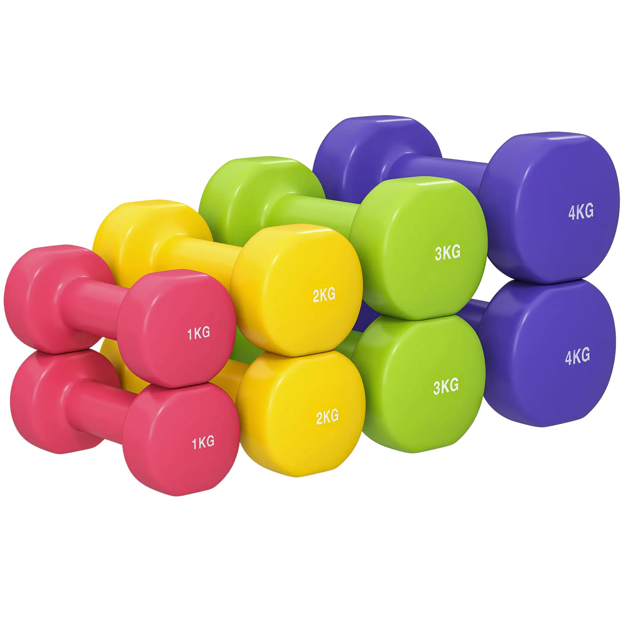 44lbs Hex Dumbbell Set, Hand Weights for Home Gym, Multi-Colour Dumbbells & Barbells at Gallery Canada