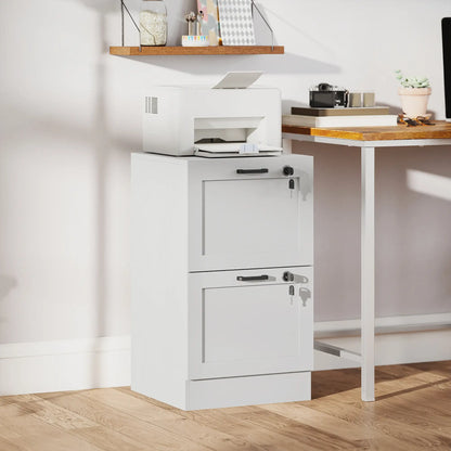 Vertical Filing Cabinet, 2 Drawers With Lock, A4 Letter Size, White Office Cabinets & Cupboards at Gallery Canada