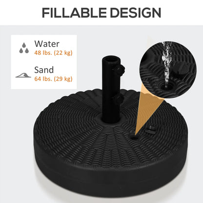 Heavy Duty Fillable Umbrella Base, Steel Pole, Round Stand, Black Umbrella Bases at Gallery Canada