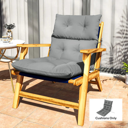 Adirondack Chair Cushion, Tufted with Ties, Non-Slip, Light Grey Patio Chair Cushions at Gallery Canada