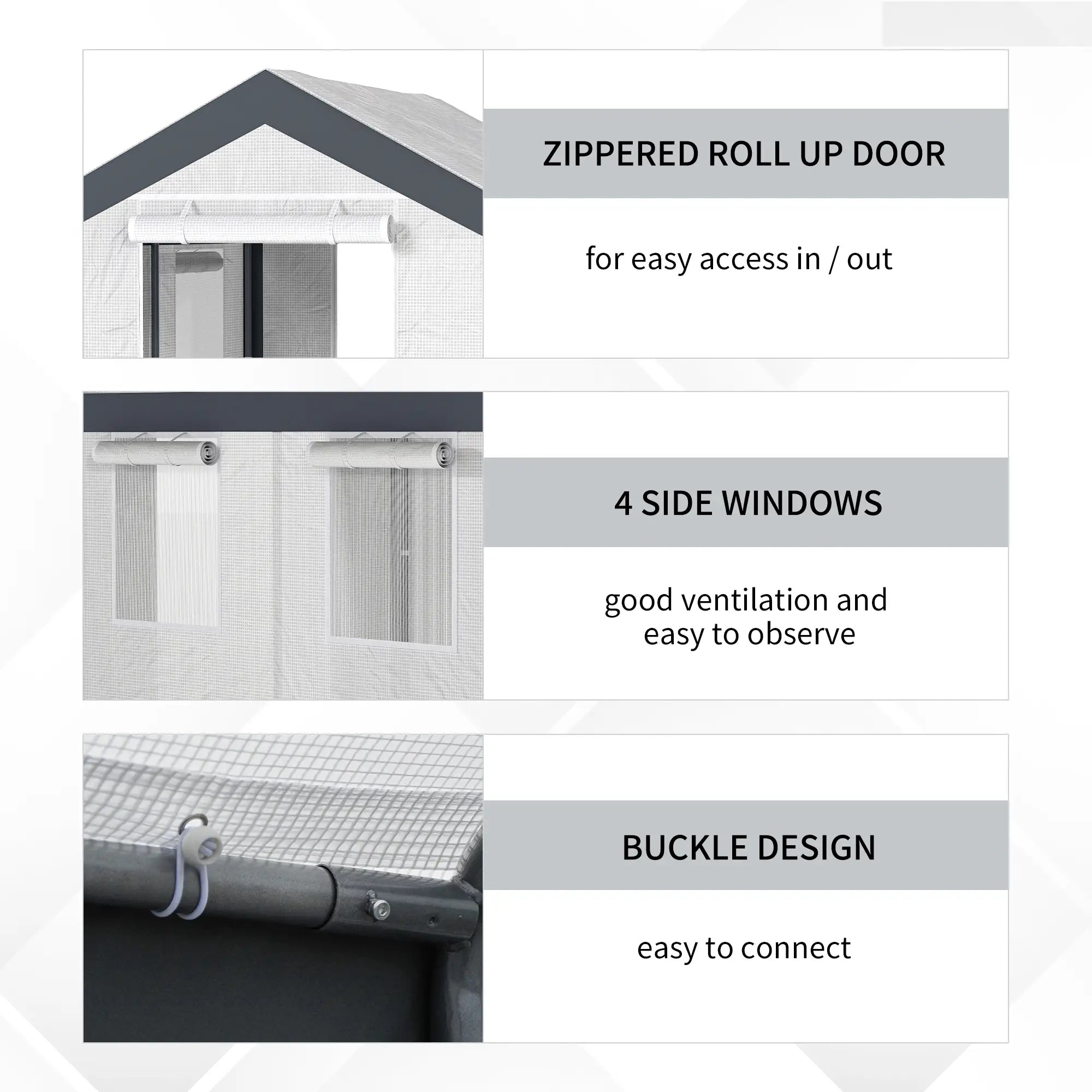 8' x 6' x 7.5' Walk-in Greenhouse, Outdoor Plant Growth Tent, White Walk In Greenhouses at Gallery Canada