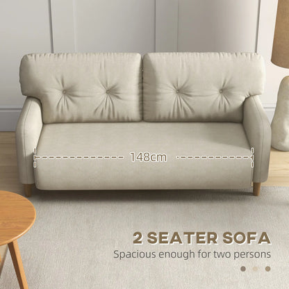 58" 2 Seat Sofa, Modern Love Seat, Upholstered Couch, Solid Wood Frame, Beige 2-Seater Sofas at Gallery Canada