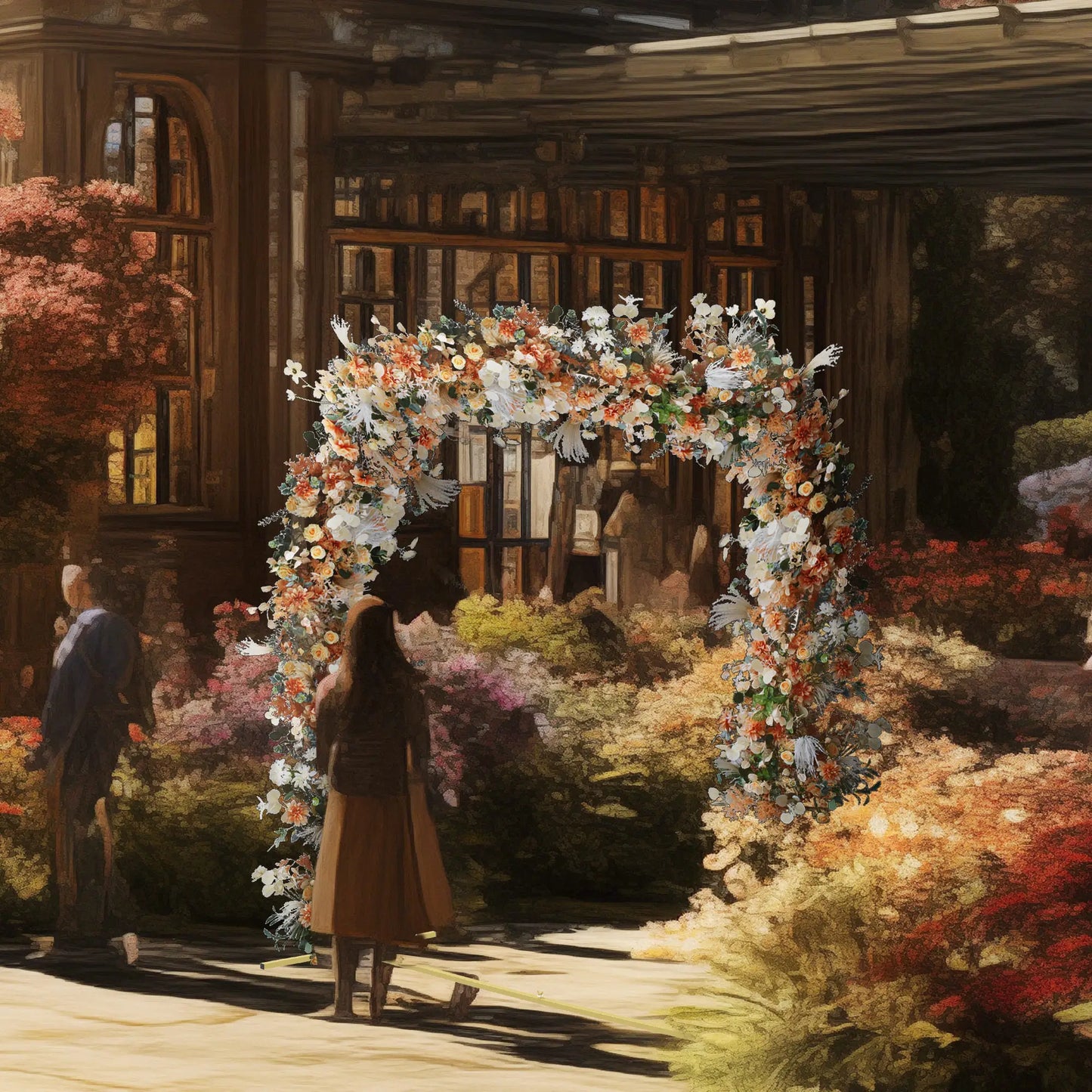 6.6 x 6.6FT Backdrop Stand, Square Metal Wedding Arch, Gold Garden Arches at Gallery Canada