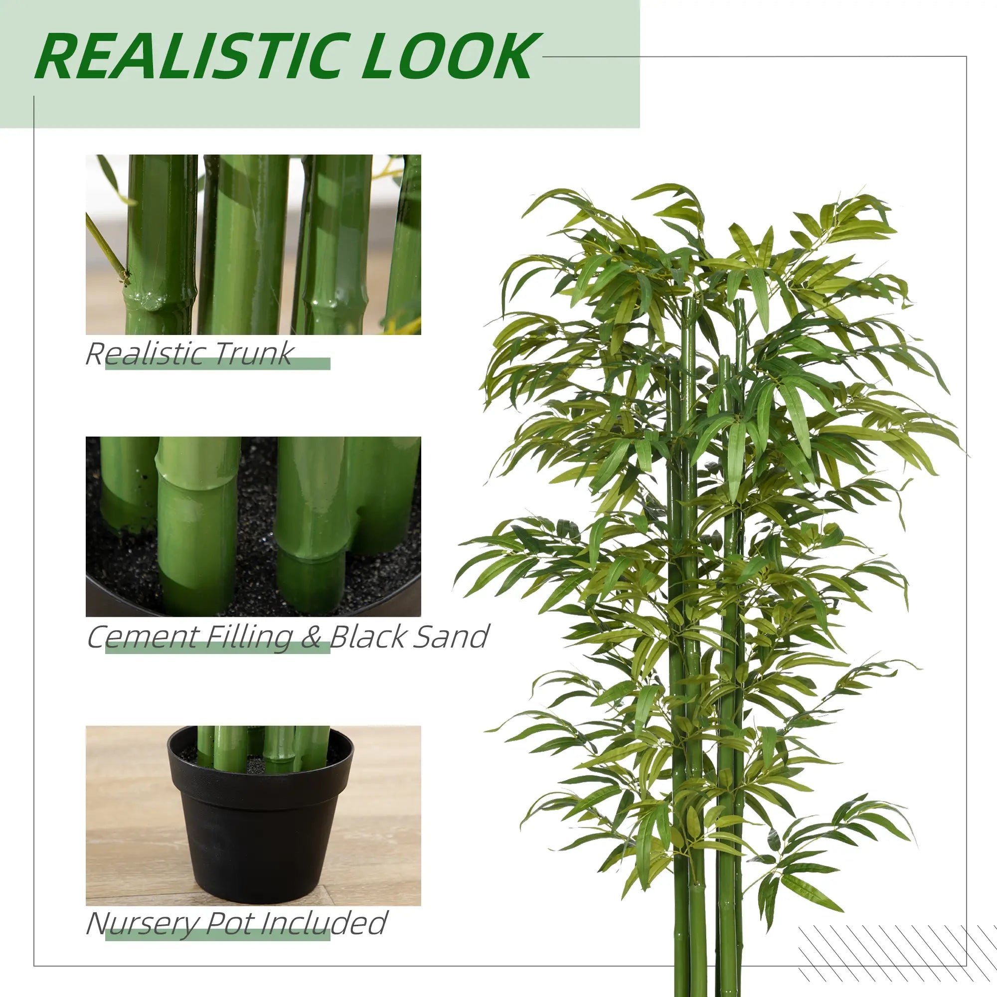 6 FT Artificial Bamboo Tree in Pot, Home Office Decor, Green Artificial Trees at Gallery Canada