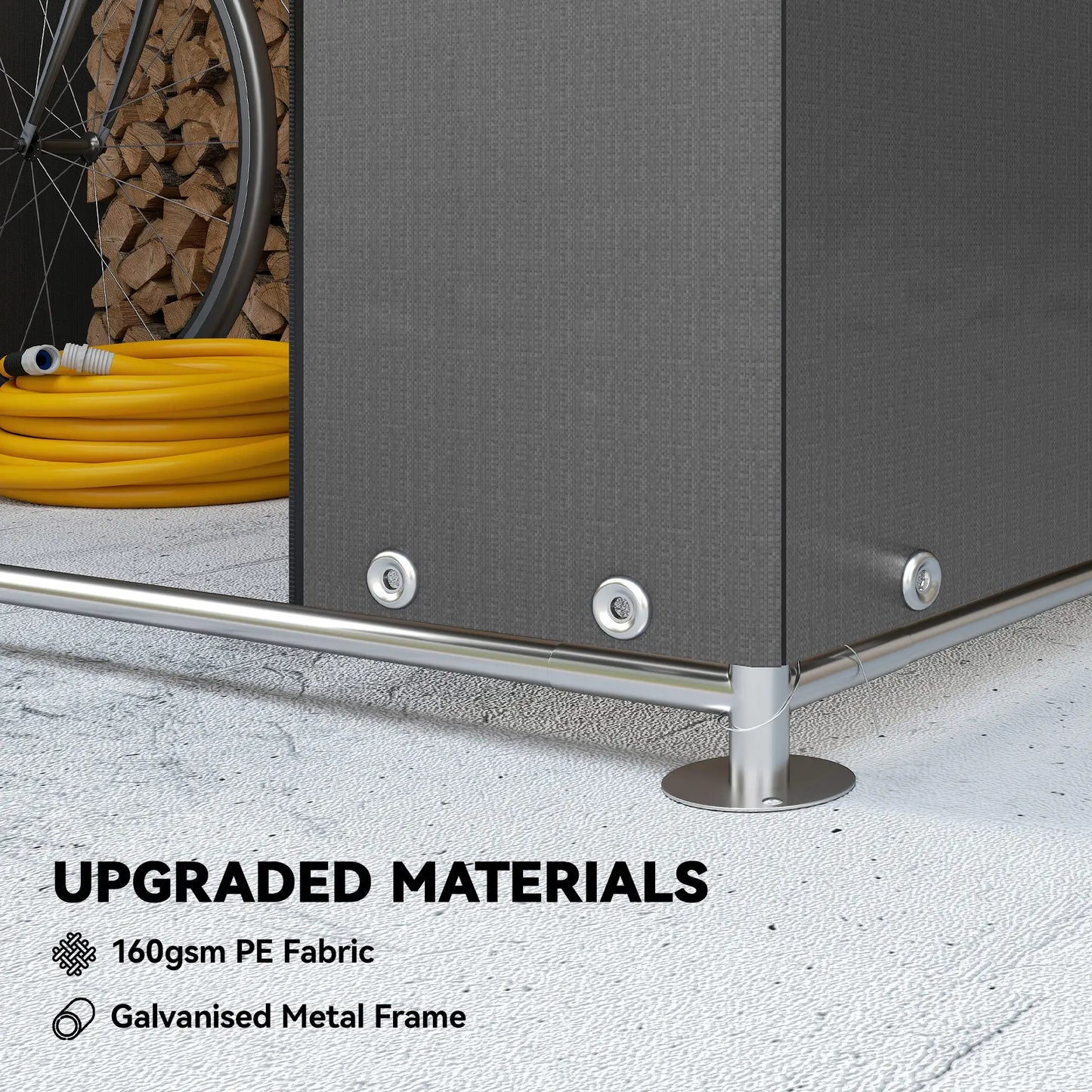 6' x 4' Portable Shed, Waterproof Bike Tent, Dark Grey