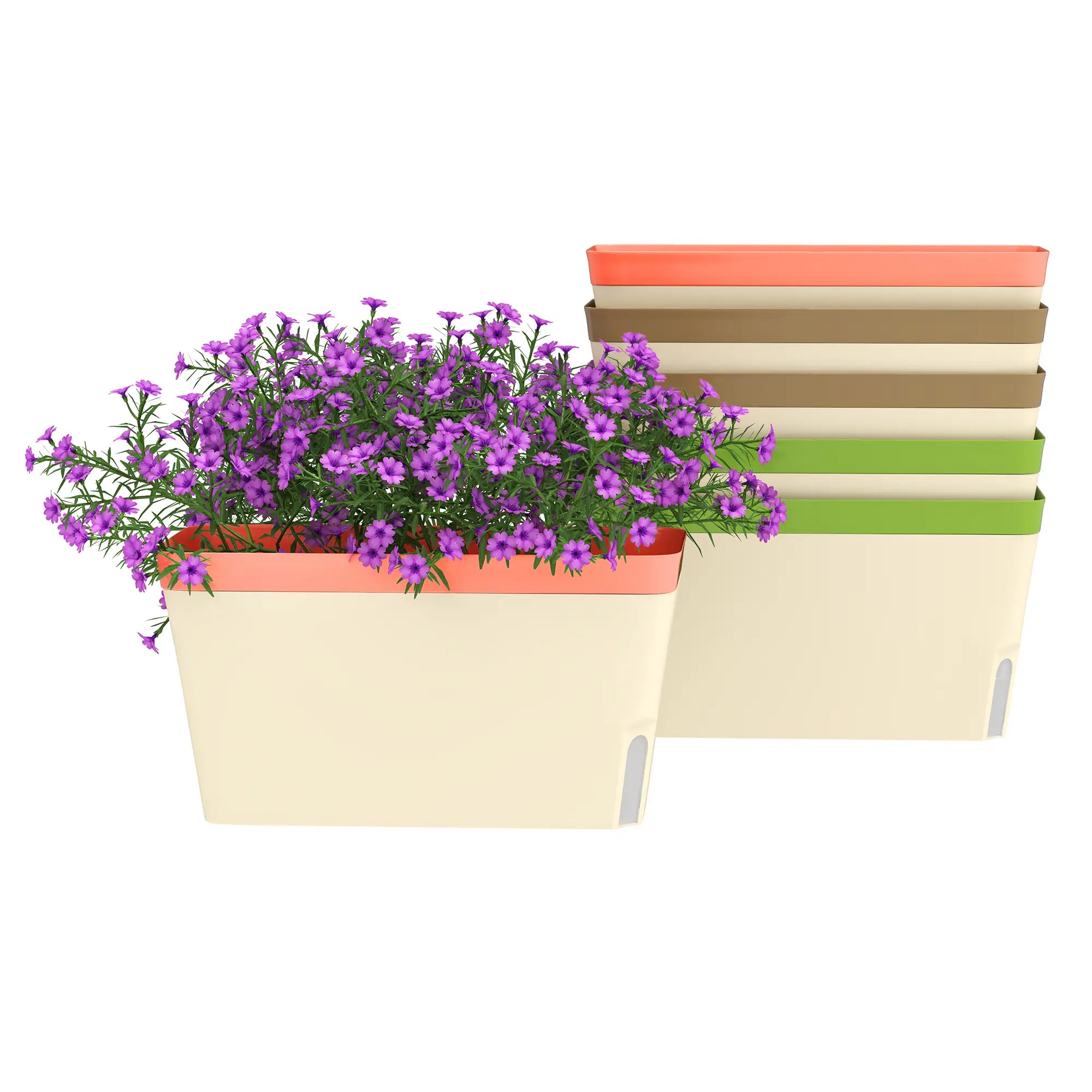 6 Pack Self Watering Flower Pots, 10.5 Inch Planter Box with Water Indicator Garden Accessories at Gallery Canada