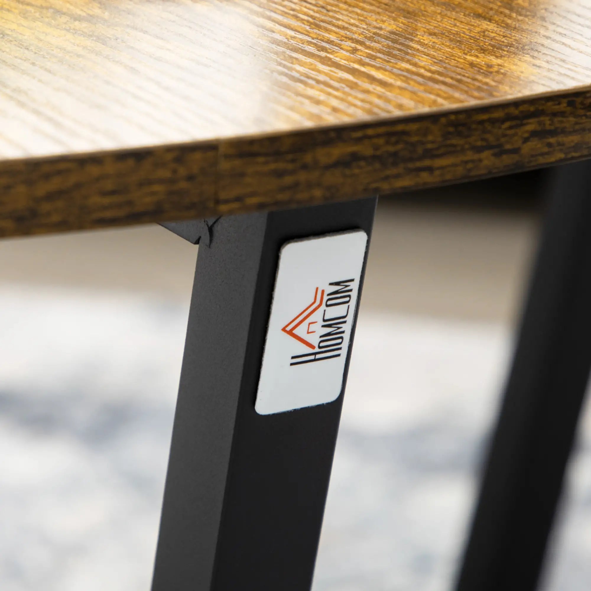 2-Tier Round Coffee Table, Storage Shelf, Steel Frame, Rustic Brown, Brown Coffee Tables at Gallery Canada