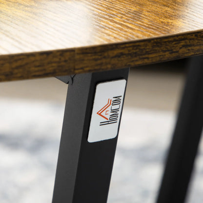 2-Tier Round Coffee Table, Storage Shelf, Steel Frame, Rustic Brown, Brown Coffee Tables at Gallery Canada