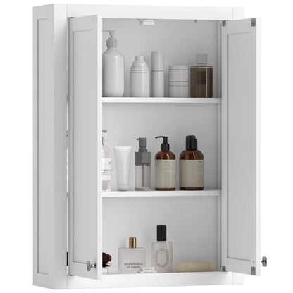 Wall Mounted Bathroom Cabinet, 2 Doors, 2 Adjustable Shelves, White Bathroom Cabinets at Gallery Canada