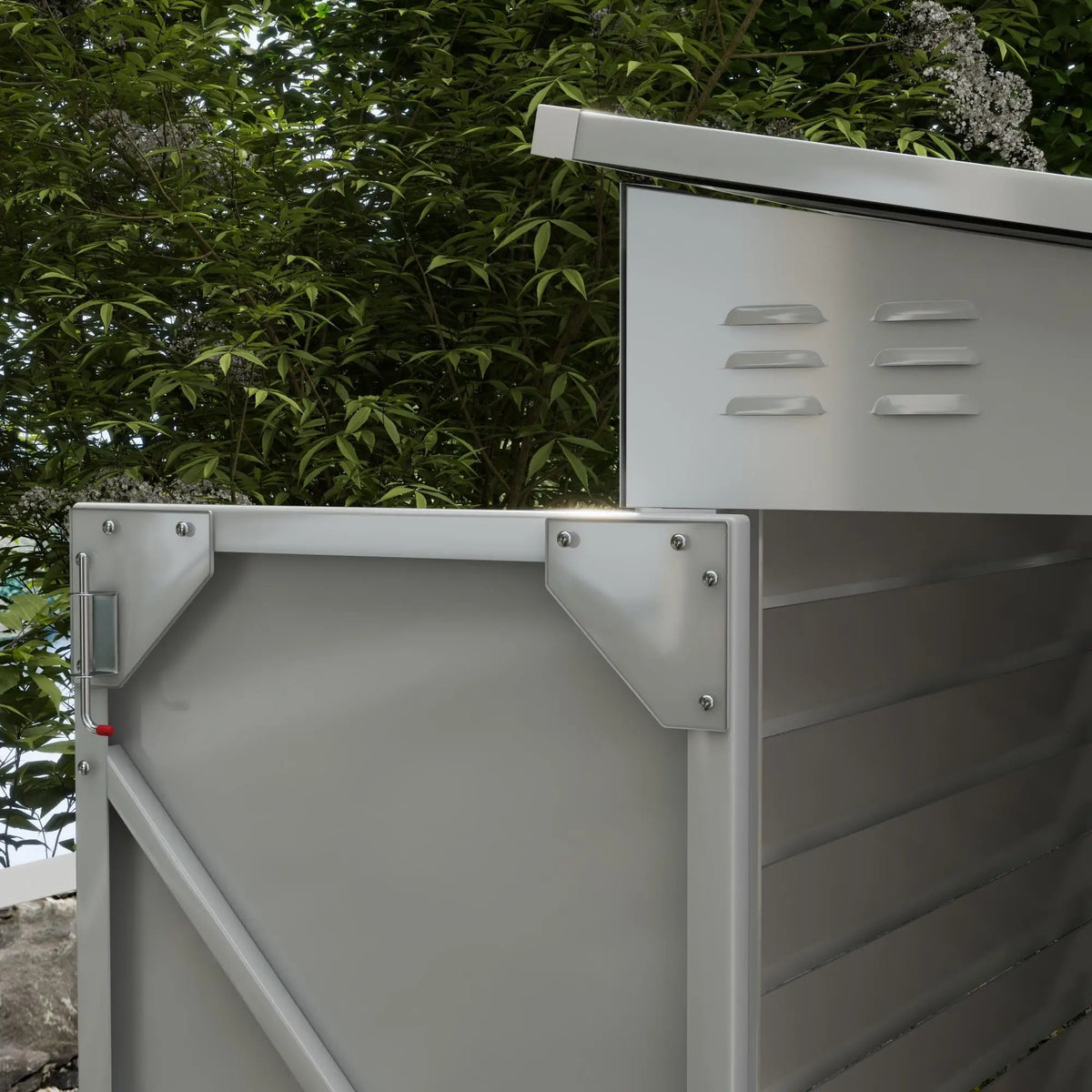 4.6' x 9' Steel Outdoor Storage Shed, Lean To Metal Tool House, White Sheds at Gallery Canada