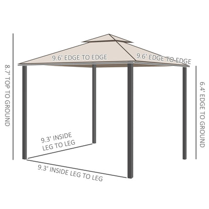 10' x 10' Outdoor Gazebo, Steel Frame, Canopy Shelter, Brown Gazebos at Gallery Canada