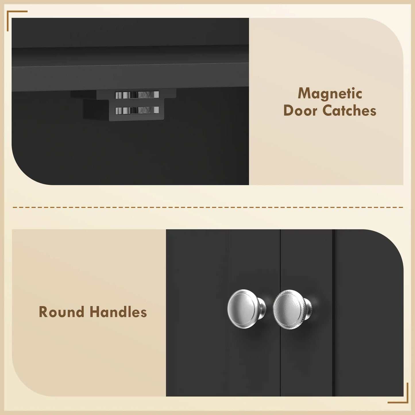 65" Kitchen Cabinet, Pantry With 4 Doors, 16 Shelves, Black Kitchen Pantry Cabinets at Gallery Canada