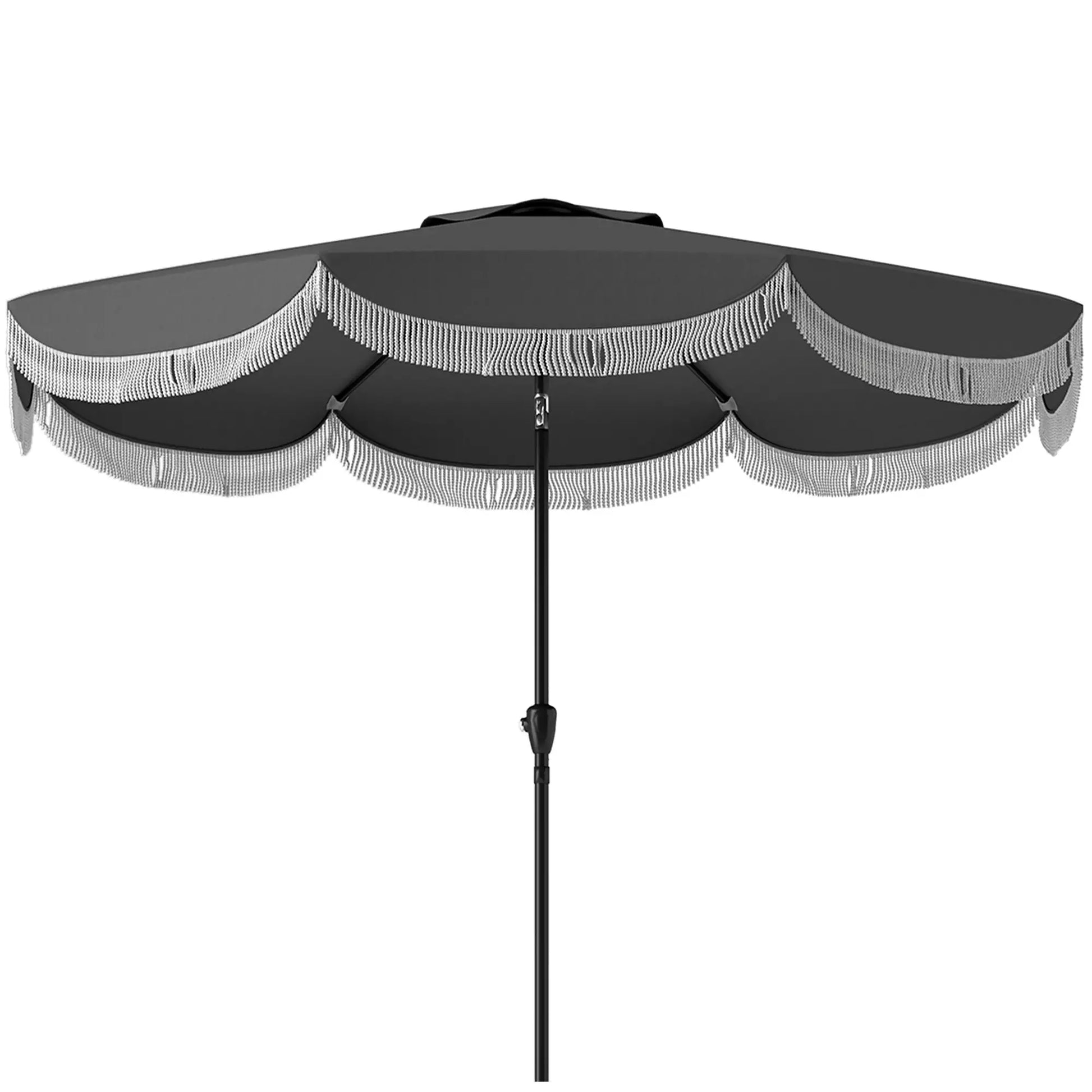 9FT Patio Umbrella, UPF 30+, Crank, 8 Ribs, Tilt, Vented, Charcoal Grey Sun Umbrellas Charcaol Grey at Gallery Canada