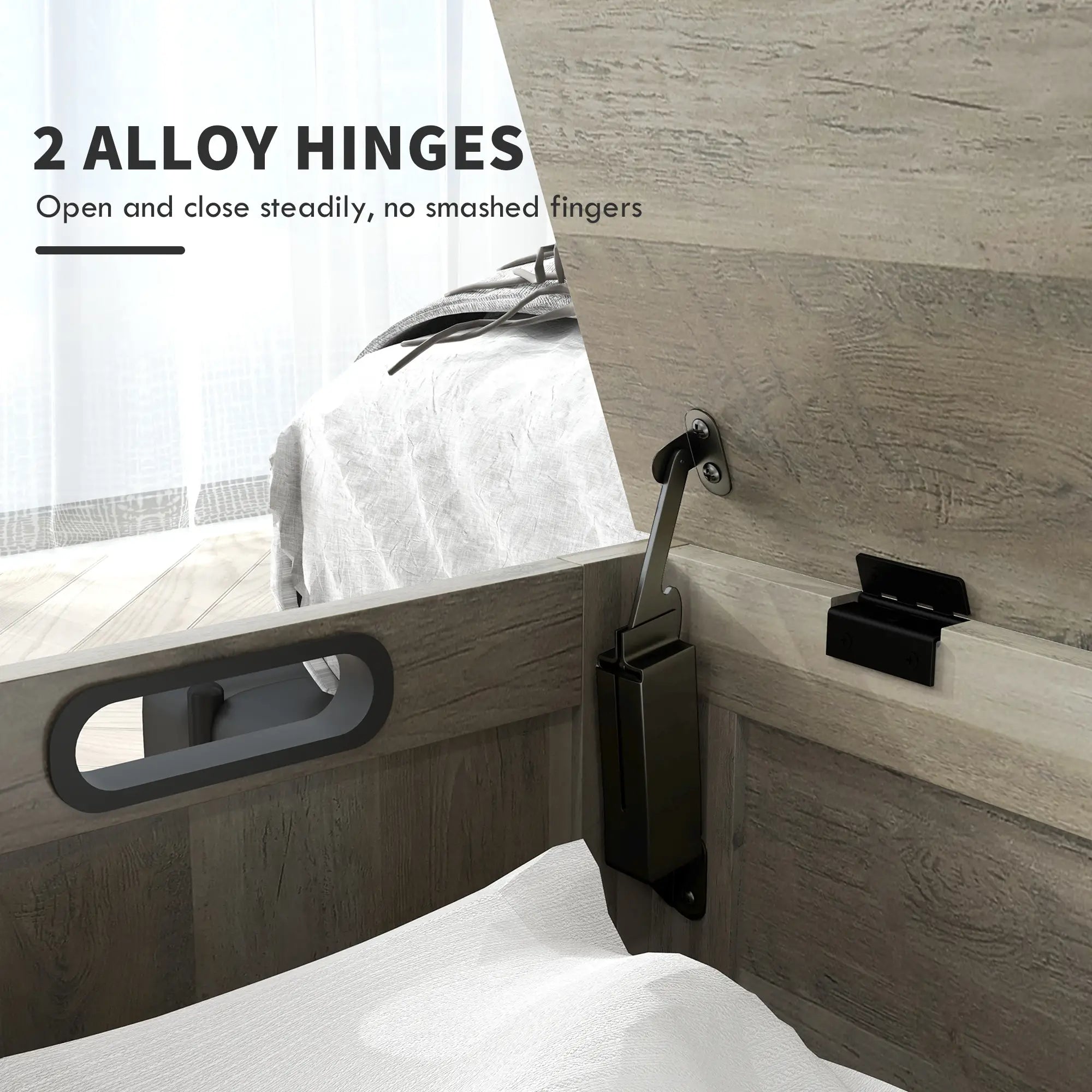 Storage Trunk, Entryway Bench with Side Handles, Distressed, Grey Storage Cabinets at Gallery Canada