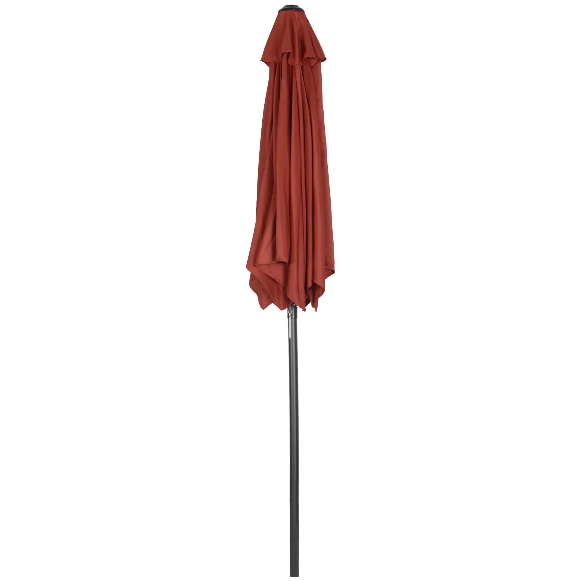 6.6FT Patio Umbrella, Outdoor Parasol, 6 Ribs, Wine Red