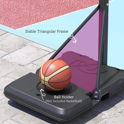 Outdoor Basketball Hoop, Shatterproof Backboard, 57.5"-92.9", Black Basketball at Gallery Canada