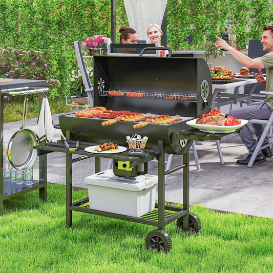 29 Inch Charcoal BBQ Grill With Foldable Table, Black Charcoal BBQ Grils Black at Gallery Canada