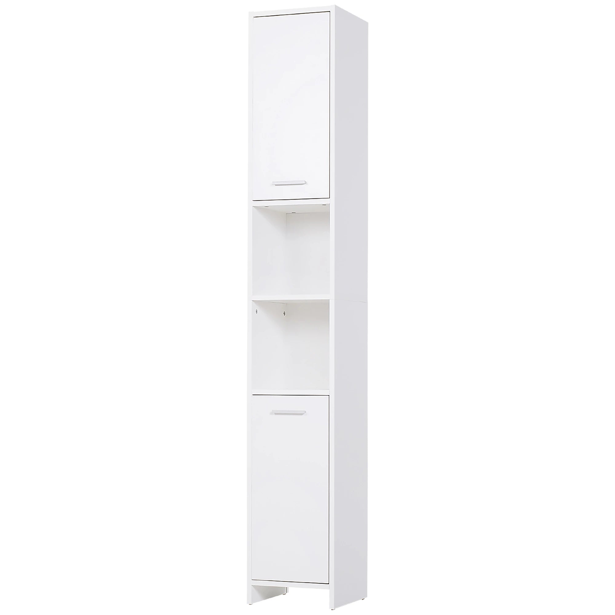 Tall Narrow Bathroom Vanity, 2 Doors, Adjustable Shelves, White Bathroom Cabinets White at Gallery Canada