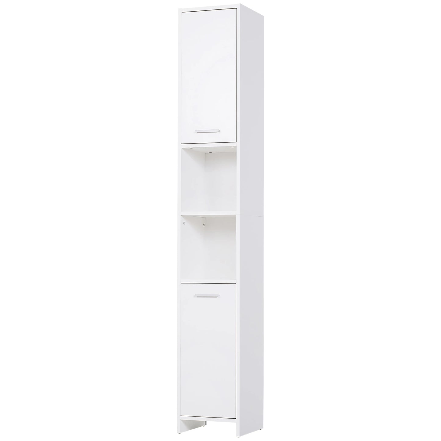 Tall Narrow Bathroom Vanity, 2 Doors, Adjustable Shelves, White Bathroom Cabinets White at Gallery Canada