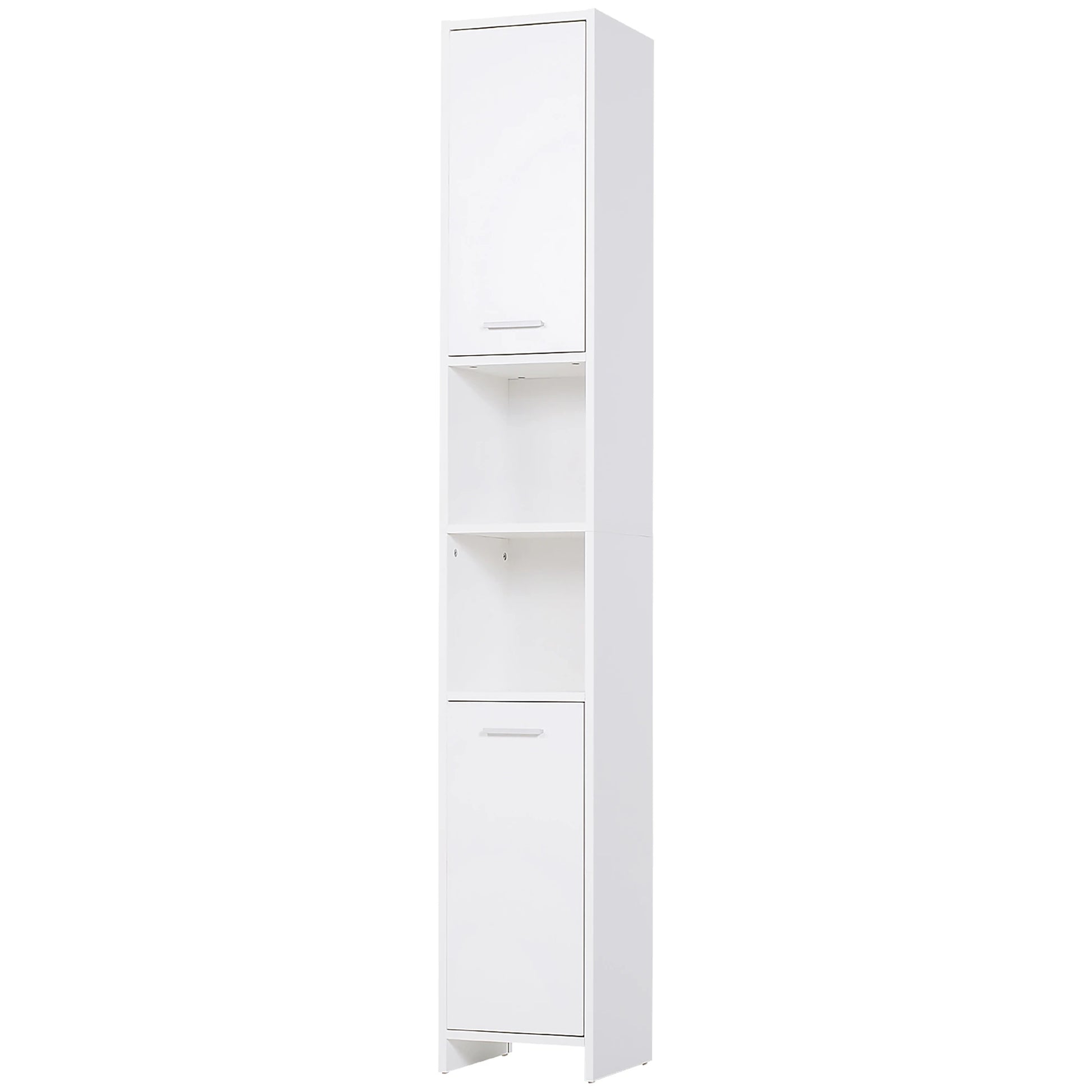 Tall Narrow Bathroom Vanity, 2 Doors, Adjustable Shelves, White Bathroom Cabinets White at Gallery Canada