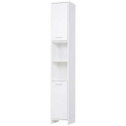 Tall Narrow Bathroom Vanity, 2 Doors, Adjustable Shelves, White Bathroom Cabinets White at Gallery Canada