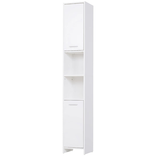Tall Narrow Bathroom Vanity, 2 Doors, Adjustable Shelves, White Bathroom Cabinets White at Gallery Canada