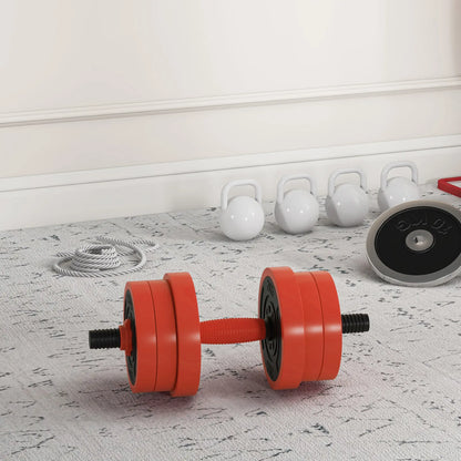 44lbs 4-in-1 Adjustable Dumbbell Set, Barbell, Kettlebell, Push Up Stand, Red Dumbbells & Barbells at Gallery Canada