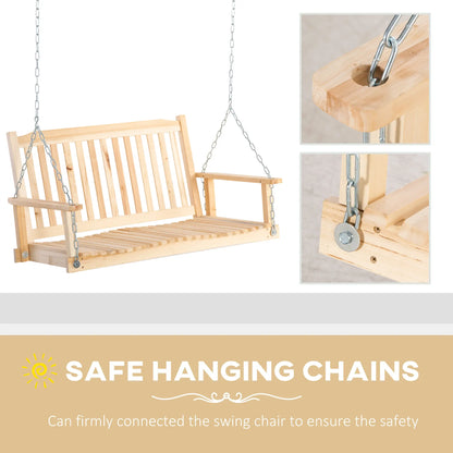 2-Person Porch Swing Bench, Adjustable Hanging Chains, Natural Hanging Porch Swings at Gallery Canada